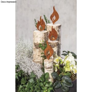 Metall Flammen zum Stecken, 2 Designs, 13+15cm, SB-Btl 2St&uuml;ck, kupfer
