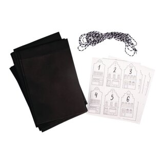 Adventskalender Set, Papiert&uuml;ten+Kordel+Sticker, PVC-Box 1Set