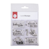 Clear Stamps - Christmas Greetings, 102,5x97mm, 7 Motive, SB-Btl. 1Bogen