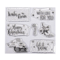 Clear Stamps - Christmas Greetings, 102,5x97mm, 7 Motive, SB-Btl. 1Bogen