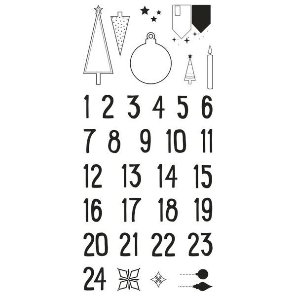 Clear Stamps - Adventskalender Nordic, 97x205mm, 34 Motive, SB-Btl. 1Bogen