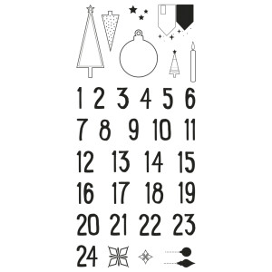 Clear Stamps - Adventskalender Nordic, 97x205mm, 34 Motive, SB-Btl. 1Bogen