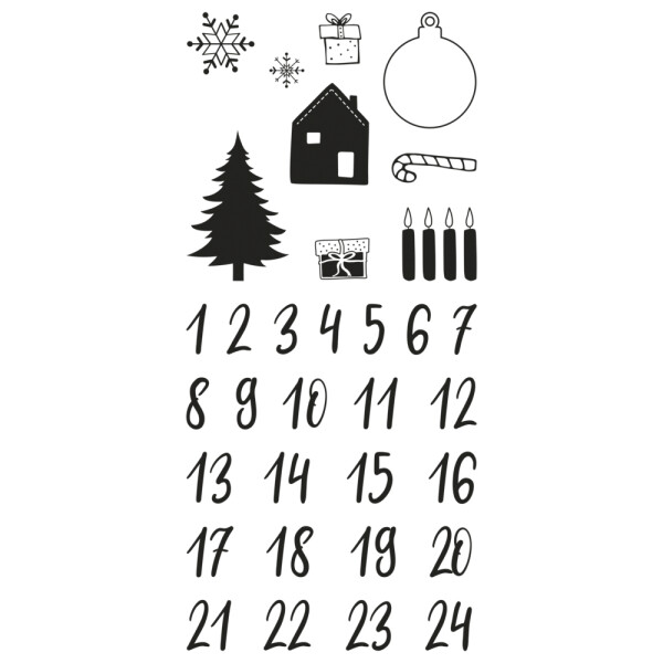 Clear Stamps - Adventskalender Classic, 97x205mm, 33 Motive, SB-Btl. 1Bogen
