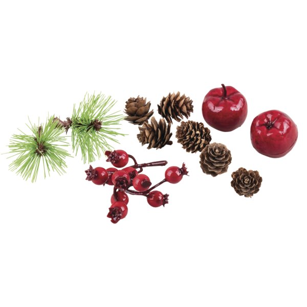 Naturmix mit Äpfel und Beeren, sortiert, 2-12cm, SB-Btl 11Stück