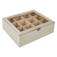 Holz Teebox, FSC 100%, 28,5x23,5x9cm, natur