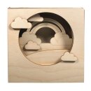 Holzbaus. 3D-Motivrahmen, FSCMixCred., 15,5x15,5x3,4cm, Wolke, 12tlg., Box 1Set, natur