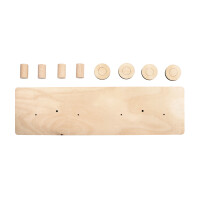 Holz Garderobe, FSCMixCredit, 42x12x4,5cm, 9-tlg., Box 1Set, natur