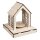 Holz 3D-Bausatz Haus FSCMixCred, 18,5x18,5x21cm, +Drehteller, Box, natur