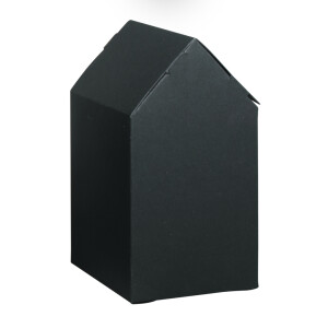 Faltschachtel Haus, 7,5x7,5x14cm, Set 6St&uuml;ck, schwarz