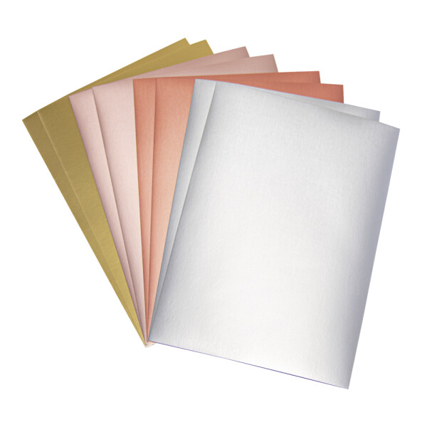 Effektpapier Metallic Matt - Basics, A4, 21x29,7cm, 250g/m2, 4 Farben, 8Blatt