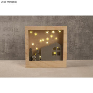 Mini LED-Lichterkette m. Draht/Timer, 130cm, 20 LEDs, Batteriebetrieb, lichtgelb