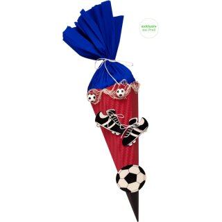 Schultüte Bastelset Fußball rot-blau inkl. Schulstarterpaket GRATIS