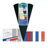 Schultüte Bastelset Polizei aus 3D Colorwellpappe, 260 g/qm, 6. eckig von URSUS, inkl. Schulstarterpaket GRATIS