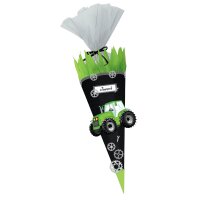 Schultüte Bastelset Traktor aus 3D Colorwellpappe, 260 g/qm, 6. eckig von URSUS, inkl. Schulstarterpaket GRATIS