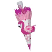 Schultüte Bastelset Flamingo inkl. Schulstarterpaket GRATIS