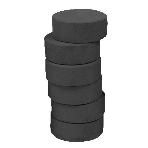 Farbpucks 6 Stück, Ø 44 mm schwarz