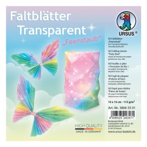 Faltblätter Feenstaub aus Transparentpapier, 15 x 15...