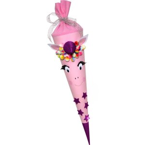 Schultüte rund Zuckertüte "Einhorn" 70cm 