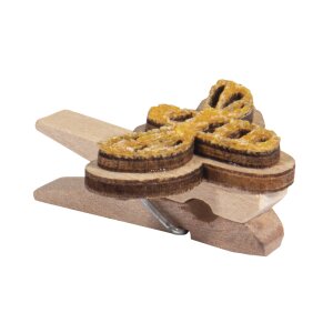 Holz-Klammern mit Bienen, 3,5cm, SB-Btl. 6St&uuml;ck, honiggelb