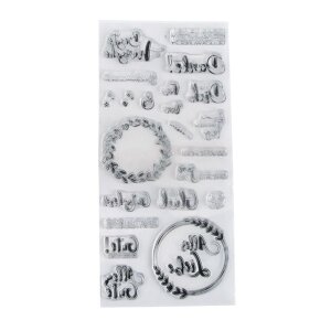 Clear Stamps - Viele W&uuml;nsche, 97x205mm, 22 Motive, SB-Btl. 1Bogen
