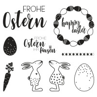 Clear Stamps - Osterfreunde, 102,5x97mm, 9 Motive, SB-Btl. 1Bogen