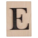 Holz-Buchstabe E, FSC Mixed Credit, 10,5x14,8cm, schwarz