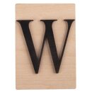 Holz-Buchstabe W, FSC Mixed Credit, 10,5x14,8cm, schwarz