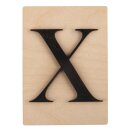 Holz-Buchstabe X, FSC Mixed Credit, 10,5x14,8cm, schwarz