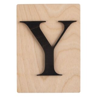 Holz-Buchstabe Y, FSC Mixed Credit, 10,5x14,8cm, schwarz