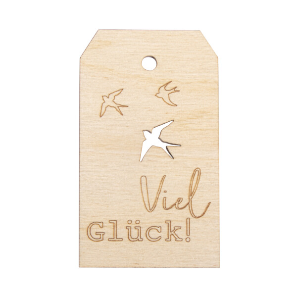 H-Anhänger Viel Glück, FSCMixCred, 4,8x8,2cm, natur