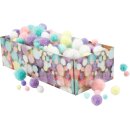 Pompons Pastell Glitter, &Oslash; 15 &ndash; 40 mm, ca. 400 St&uuml;ck