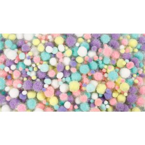 Pompons Pastell Glitter, Ø 15 – 40 mm, ca....