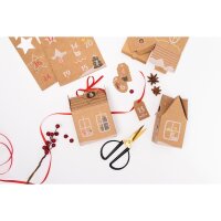 Papiertüten Adventskalender Set Lebkuchenhaus, 49-teilig