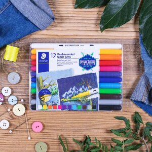 Fasermaler fabric duo, 12 Stück von STAEDTLER