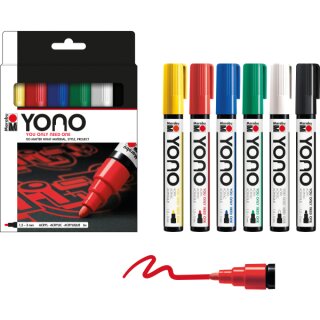 Marabu YONO Marker Set Grundfarben, 6 St&uuml;ck