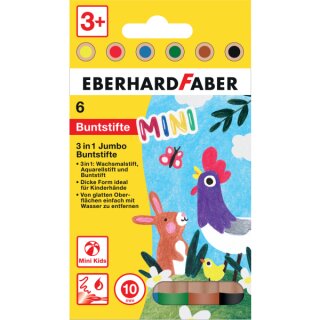 MiniMaxi 3 in 1 Jumbo Buntstifte, 6 Stück, von Eberhard Faber