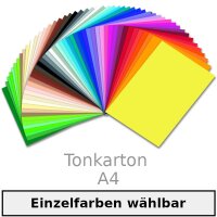 Tonkarton DIN A4 in Einzelfarben, 100 Blatt