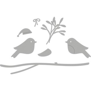 Stanzschablone Wintervögel, 0,2-10,3 x 0,2-3,6 cm, SB-Btl. 8Stück