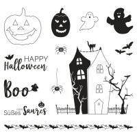 Clear Stamps - Halloween, 102,5x97mm, 13 Motive, SB-Btl. 1Bogen