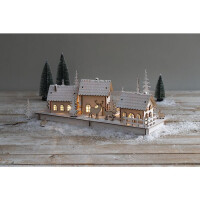Holz 3D Bausatz Winterdorf x3,FSCMixCred, 40x14,5x17cm, 84tlg., Box 1Set, natur
