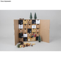Pappm. Adventskalender, FSC Rec 100%, 29,6x29,6x6,5cm, Schränkchen, kraft