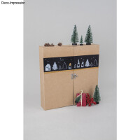 Pappm. Adventskalender, FSC Rec 100%, 29,6x29,6x6,5cm, Schränkchen, kraft