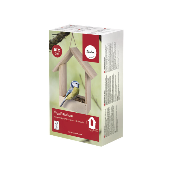 BP Vogelfutterhaus FSC Mix Credit, 19,5x9,8x25cm, Box 1Set, natur