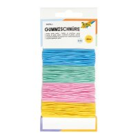 Gummischnüre Pastell, 4 Stück verschieden sortiert