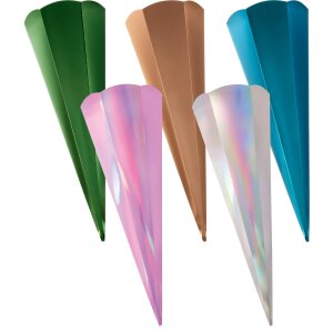 5er Set Schultütenrohlinge irisierend, h: 68 cm,...