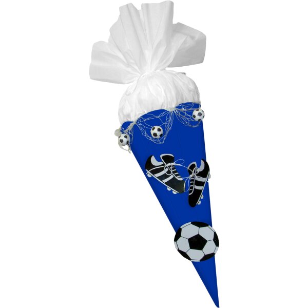 Schultüte Bastelset Fußball blau-weiß...