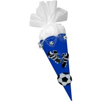 Schultüte Bastelset Fußball blau-weiß, inkl. Schulstarterpaket GRATIS.