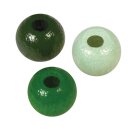 Holz Perlen Mischung FSC 100%, 6mm ø, poliert, SB-Btl 115Stück, grün Töne