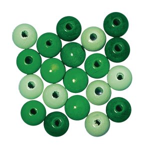 Holz Perlen Mischung FSC 100%, 6mm &oslash;, poliert, SB-Btl 115St&uuml;ck, gr&uuml;n T&ouml;ne