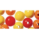 Holz Perlen Mischung FSC 100%, 10mm ø, poliert, SB-Btl 52Stück, orange,rot,gelb